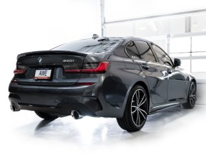 BMW 4 Series Performance Exhaust - Rear - AWE Tuning - Touring Edition Axle-Back with 180 Technology, Dual 4.5 in Slash-Cut Chrome Silver Tips - Chrome Silver - `21-`23